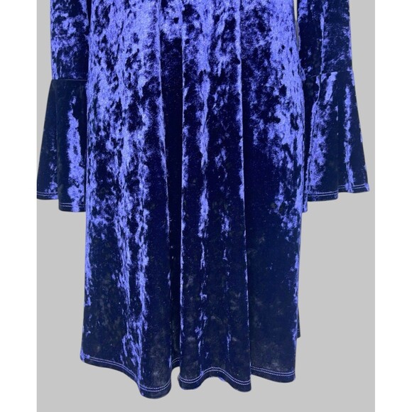 Karen Kane Velvet Flared Sleeve Midi Dress Womens XL Purple Witchy Whimsy Goth - Picture 4 of 10